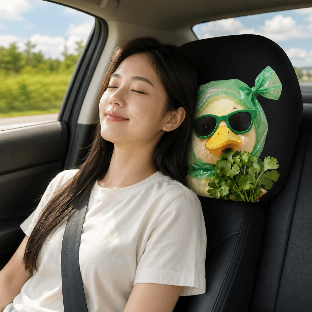Soft Stretch Fabric Car Headrest Covers Non-Slip Design Easy To Install Car Interior Decor Accessories Printed Pattern