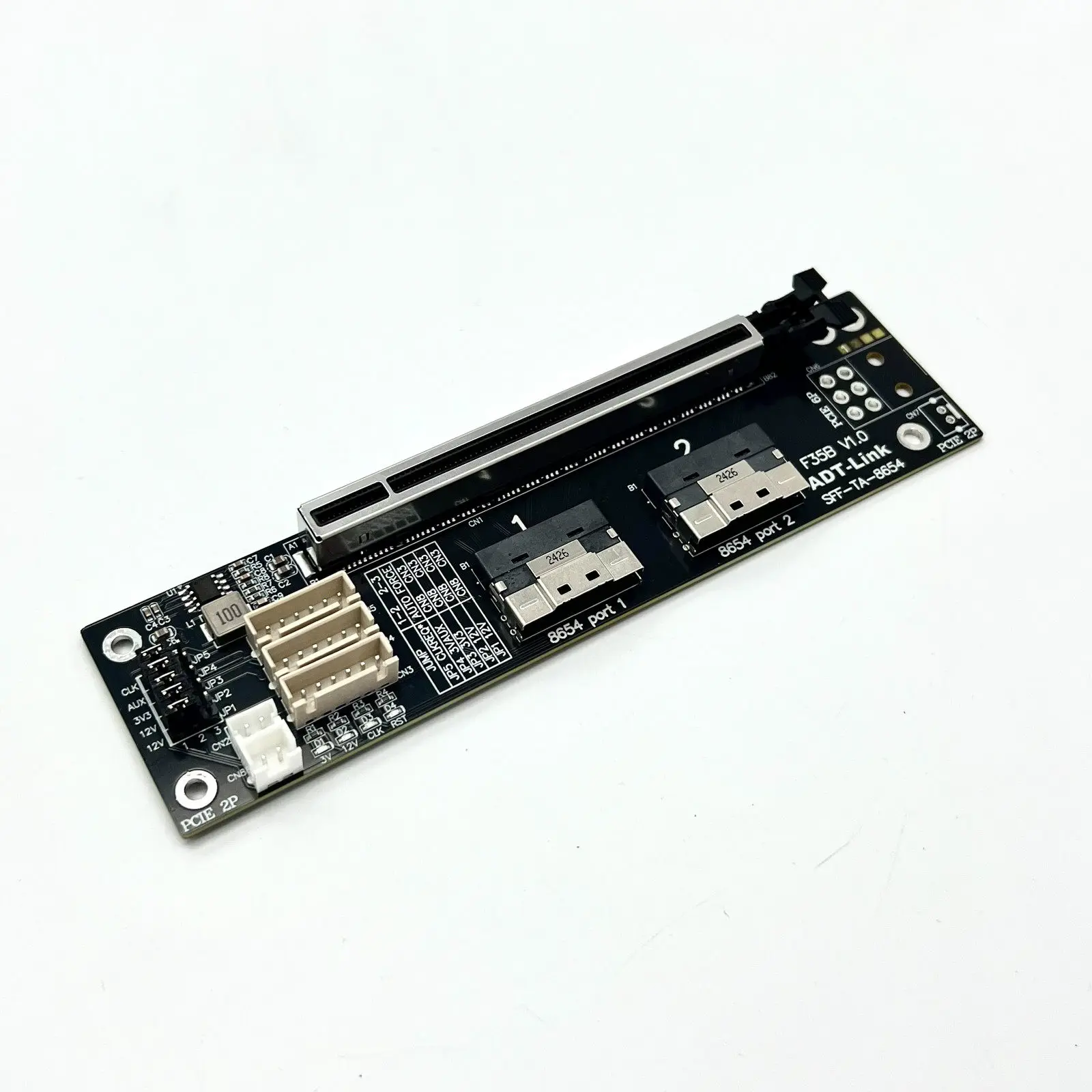 PCIe 4.0 X16 SlimSAS SFF-8654 8i Graphics Card Adapter Riser Board Split Extension Cable Can Be Towed To Two To Four 256Gbps