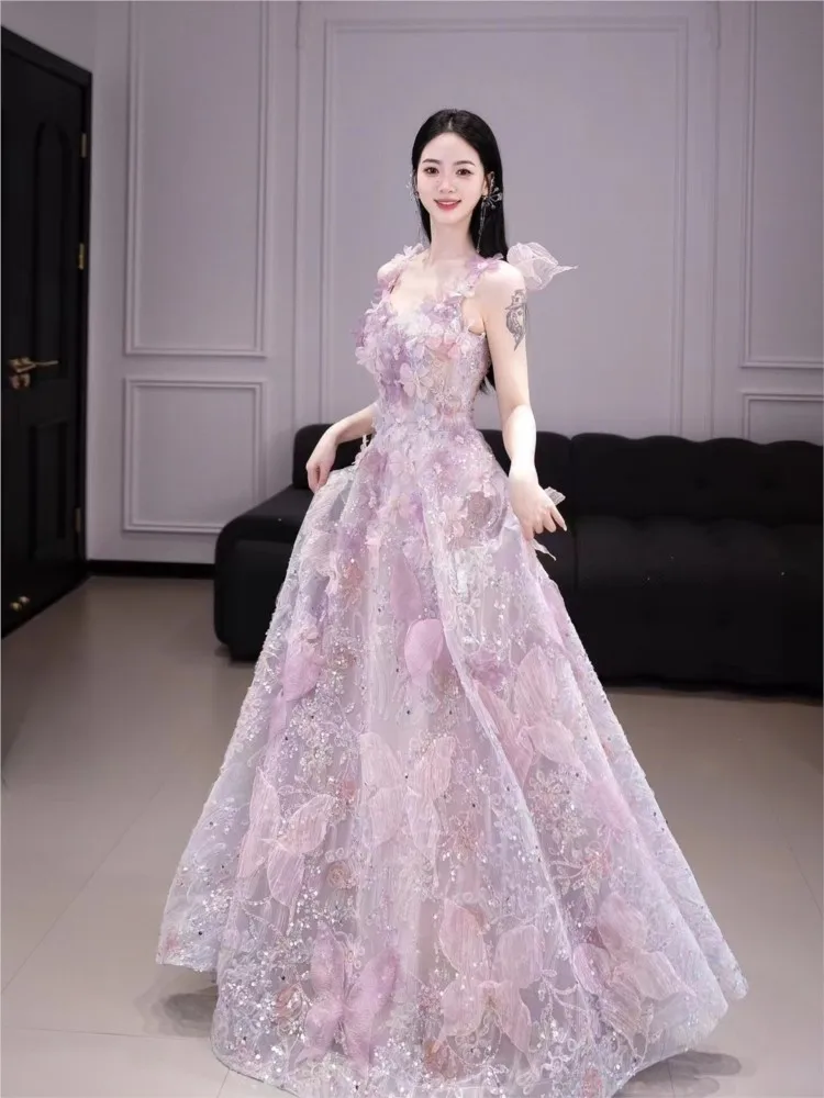 

New elegant graduation performance hosting niche dress for toasting