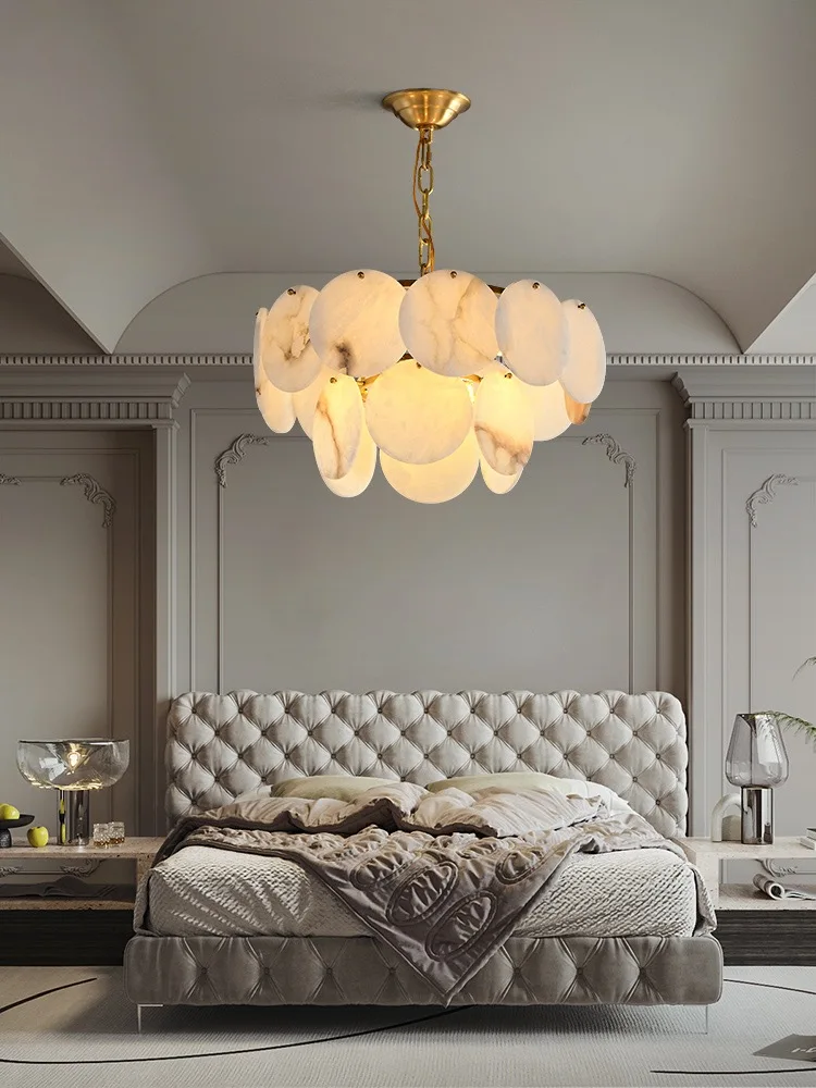 

2025 Spanish Cloud Stone Chandelier, Round Lampshade, Glossy, Height Adjustable, Customisable Size, E14 Bulb
