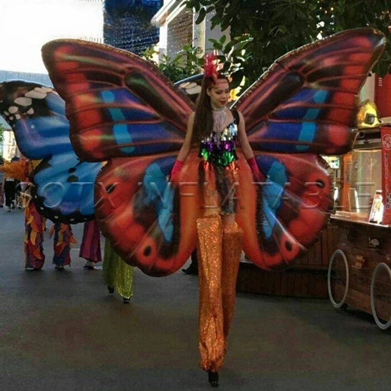 LED lights for saleHot-sale adults outdoors parade performance use inflatable butterfly wings costumes with