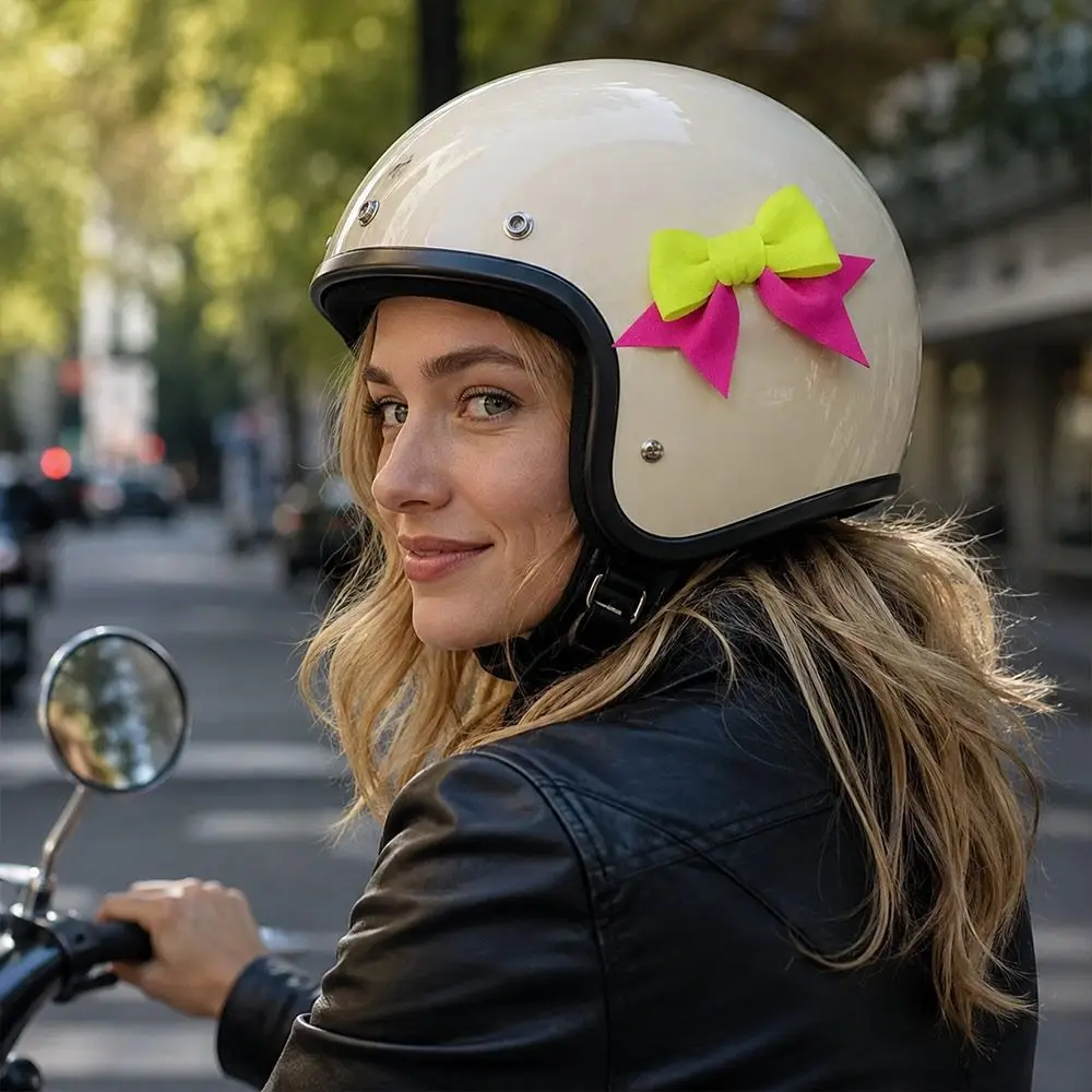 Fabric Scooter Bow Decoration Lightweight Self Adhesive Motorcycle Helmet Bow Multicolor Electric Bike Tail Decor