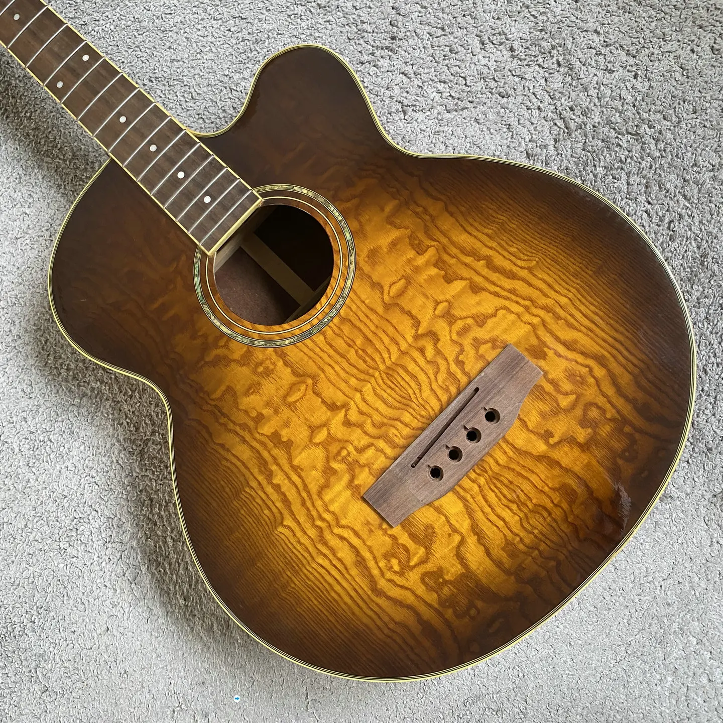 N373 Jasmine 4-String Electric Acoustic Bass, Korean Made Semi-finished DIY Assembly Bass Kit, Under Takemine Brand