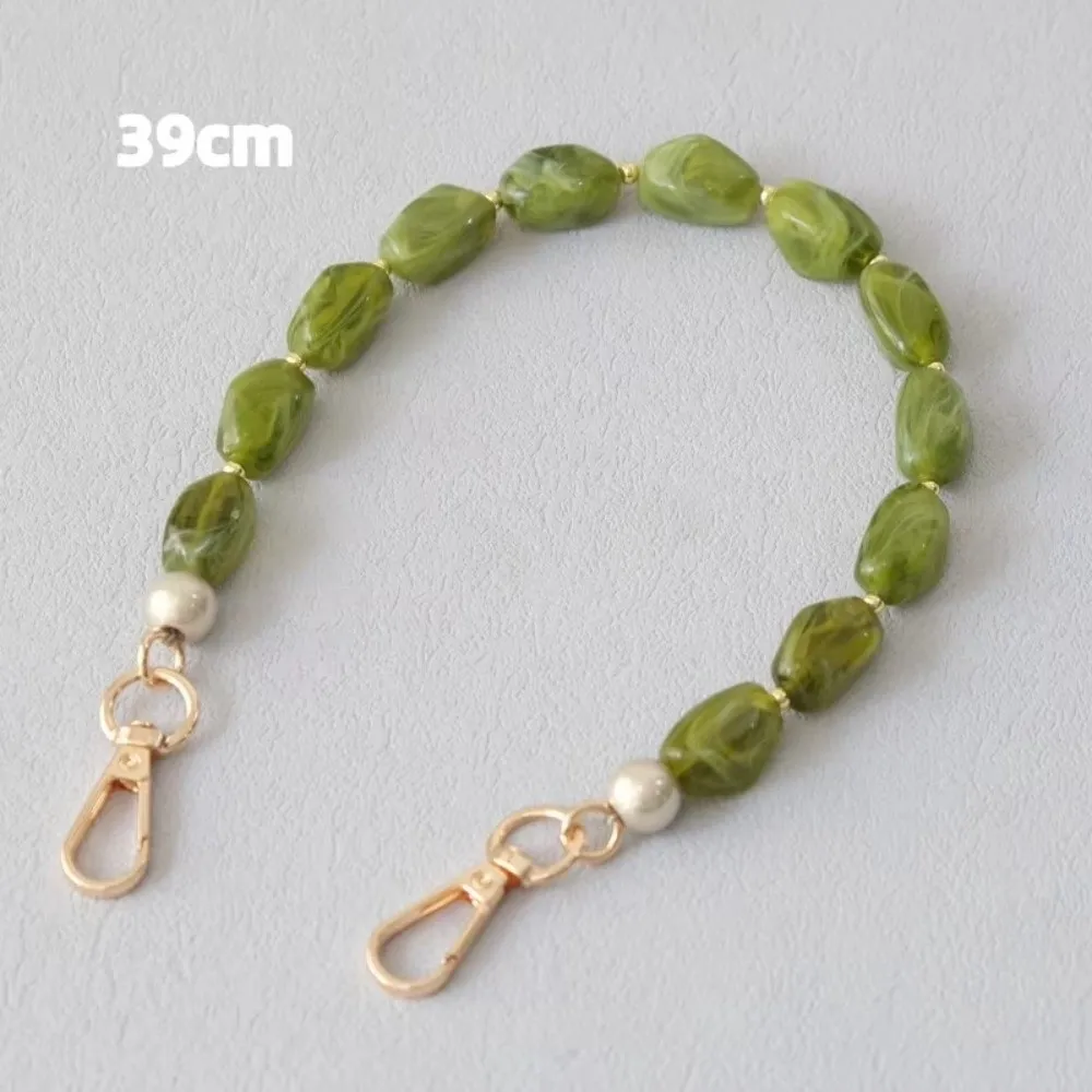 Elegant Acrylic Beaded Chain Strap Green Luxury Style Bag Accessory Detachable Chain Strap For Women Handbag Decoration