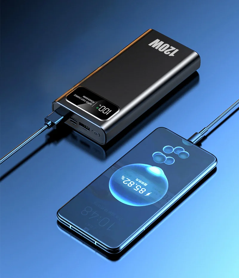 Xiaomi 120W 200000 mAh Power Bank Супер быстрая зарядка аккумулятора PowerBank с цифровым дисплеем большой емкости для iPhone Samsung Huawei