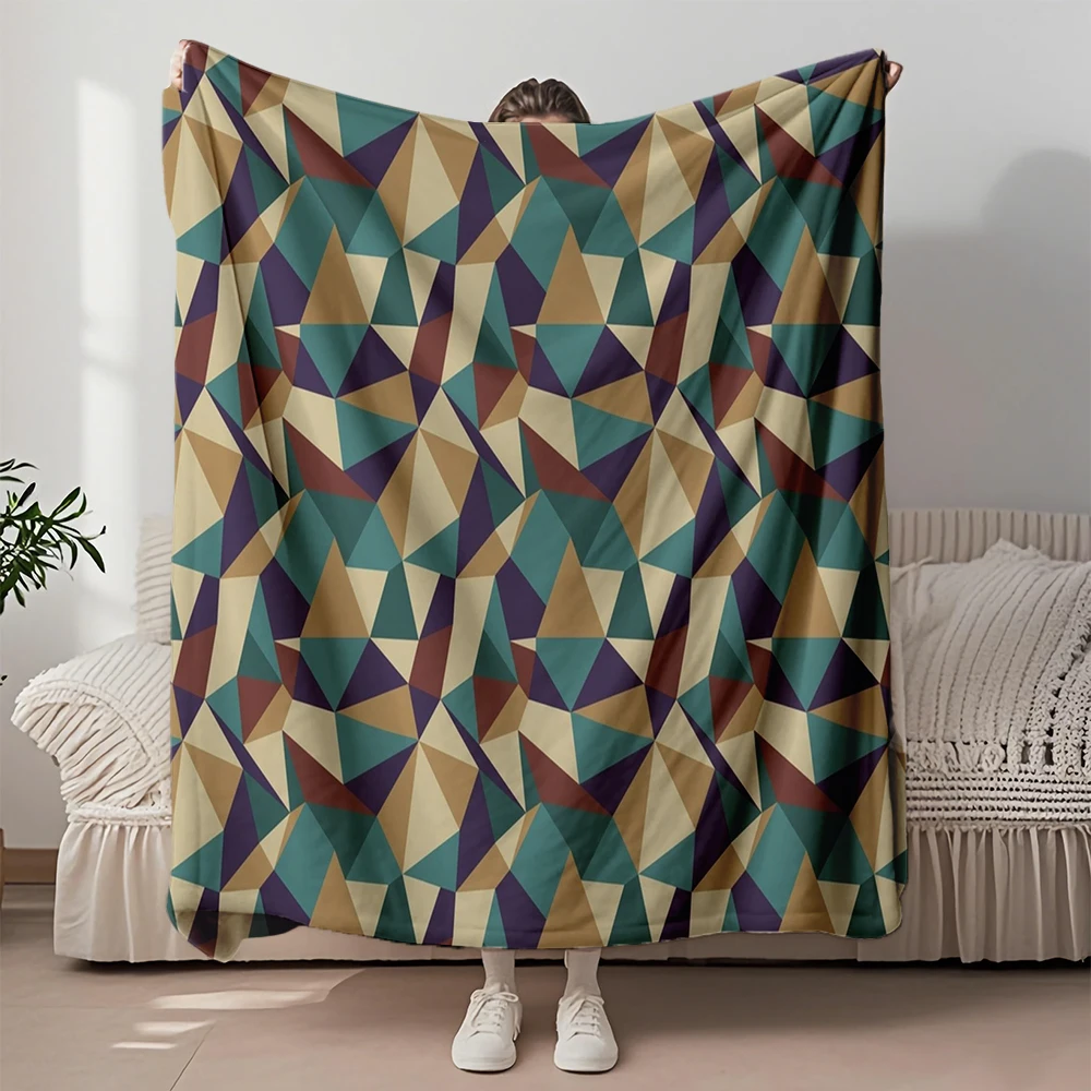 

Stylish Flannel Blanket Abstract Geometric Pattern Native Zen Comforter Weighted Blanket With Wrinkle-resistant Ultra-soft Touch