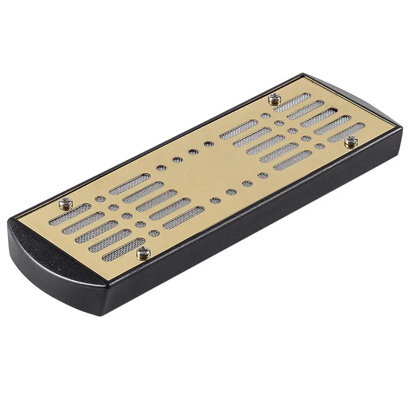 Humidificador rectangular de Metal dorado y plateado para cigarros, caja de madera mediana, accesorios para fumar, soporte para cigarros