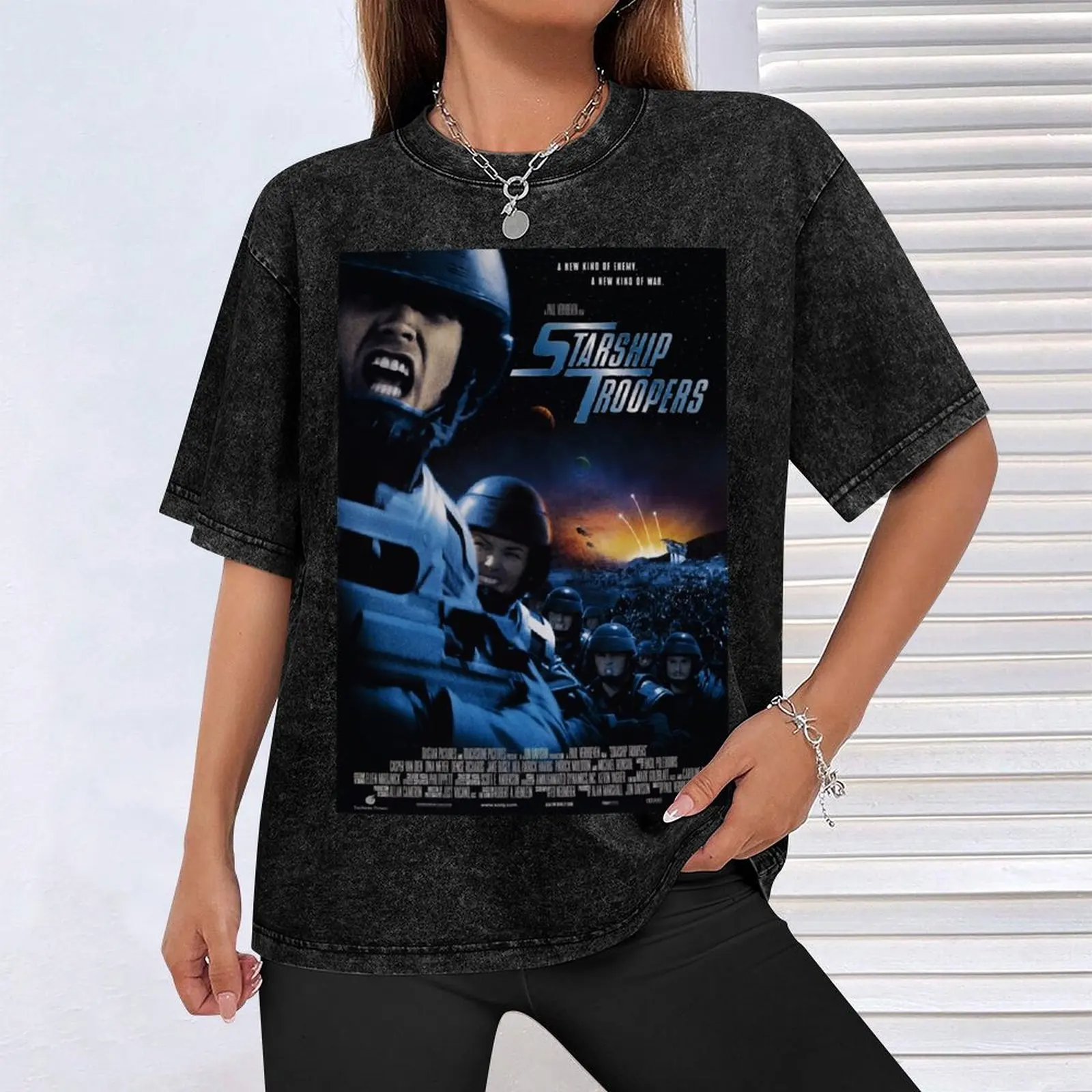 Starship Troopers Poster T-Shirt graphic t shirt vintage rapper graphic tees custom shirt t shirts men image 4