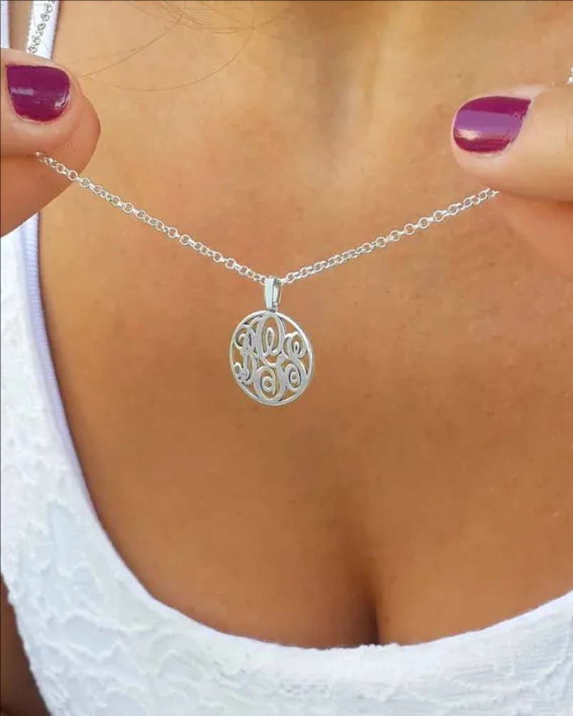 Trendy Beatiful Delicate Monogram Necklace