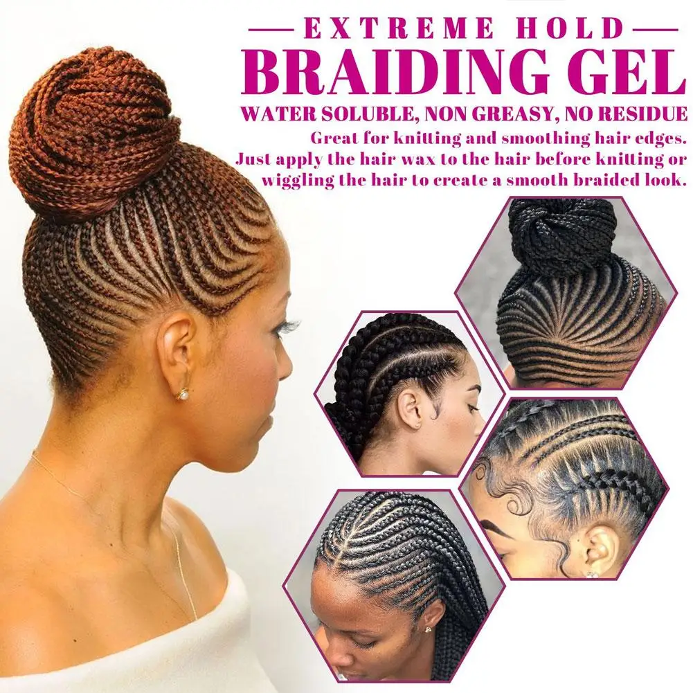 Hair Retwist Wax Hair Styling Gel Conditioning Shining Foam Pure Neat Braid Gel All Day Extra Hold Locks Frizz Styling Edge 100g