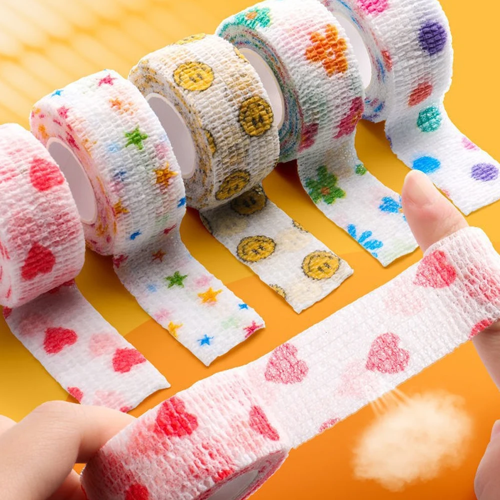 5Pcs/Lot Sport Self-Adherent Tape Elastoplast Adhesive Wrap Cohesive Bandages First Aid Tape Pet Tape 2m*4m Random Color