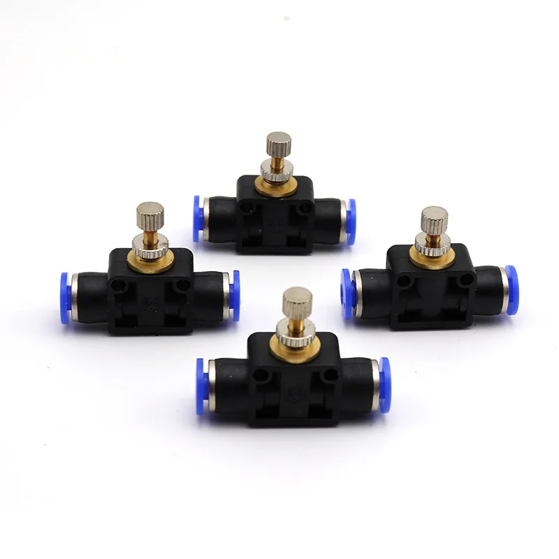5PCS Pneumatics Air Throttle Valve Speed Control Quick Hose Tube Water Fitting Connector Pneumatic Fittings 4mm 6mm 8mm 10mm