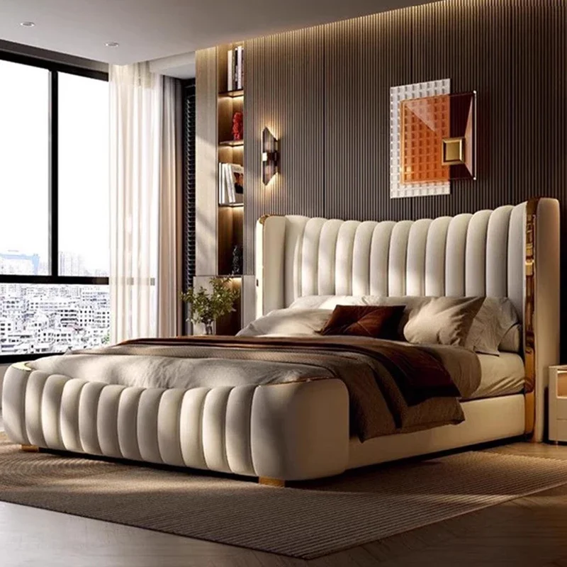 إطارات سرير تخزين جمالية مقاس كوين منضدة متعددة الوظائف سرير شمالي فاخر أثاث غرفة نوم موبليس بارا الحجار