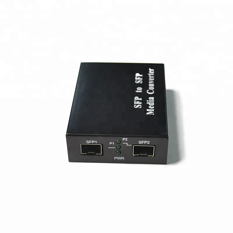 Single Mode Duplex Fiber Optic SFP to SFP Fast Ethernet Media Converter