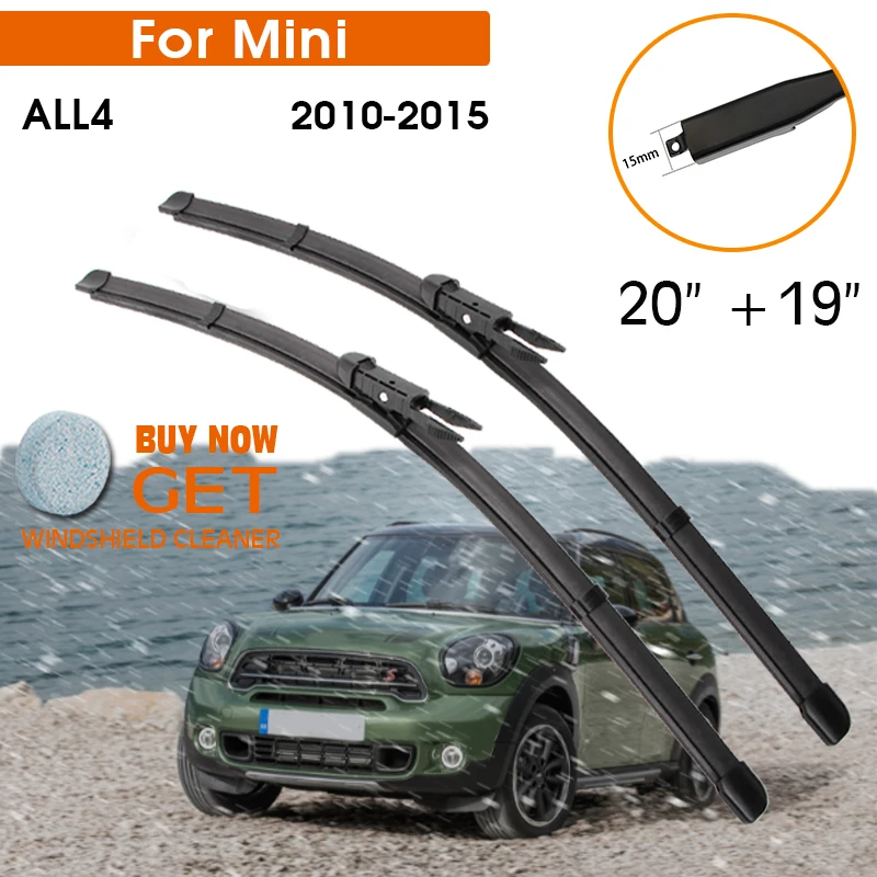 

Car Wiper Blade For Mini ALL4 2010-2015 Windshield Rubber Silicon Refill Front Window Wiper 20"+19" LHD RHD Auto Accessories