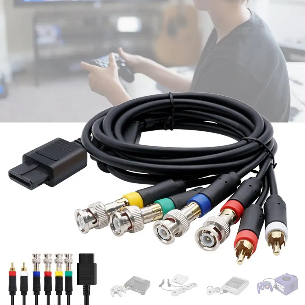 RGB/RGBS RCA Cable For NGC/N64 /SNES Color Monitor Component Cable Game Console Accessories A9U3