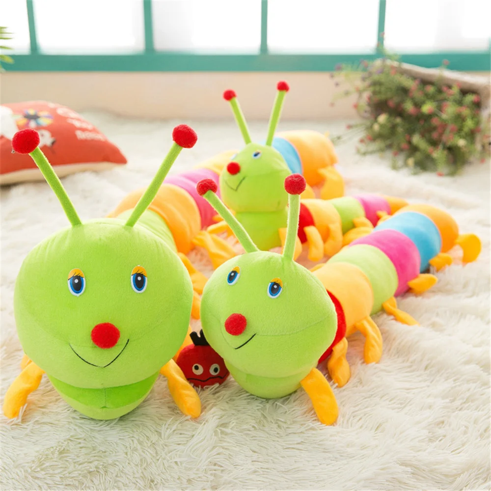 Multicolor Kids Children Cotton Inchworm Stuffed Plush Birthday Gift Stuffed Insects Children Doll Caterpillar Toy Stuffed Toys