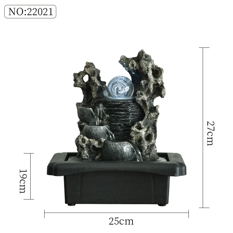 Imagem -05 - Indoor Fonte de Mesa Elétrica com Luzes Led Decorativo Tiered Rock e Feng Shui Bola Cachoeira Quiet And Sooth