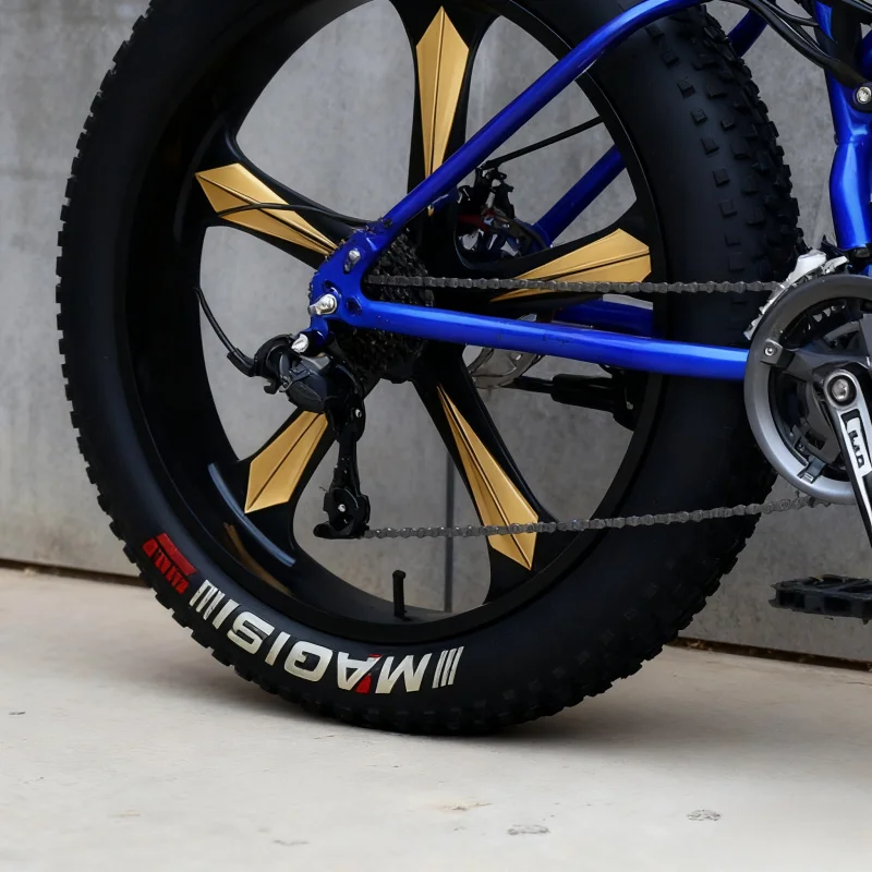 دراجة جبلية زرقاء واسعة للغاية 4.0 بإطارات كبيرة خمسة في واحد وسرعة متغيرة للطرق الوعرة لثلوج الشاطئ - امتصاص الصدمات للبالغين #5