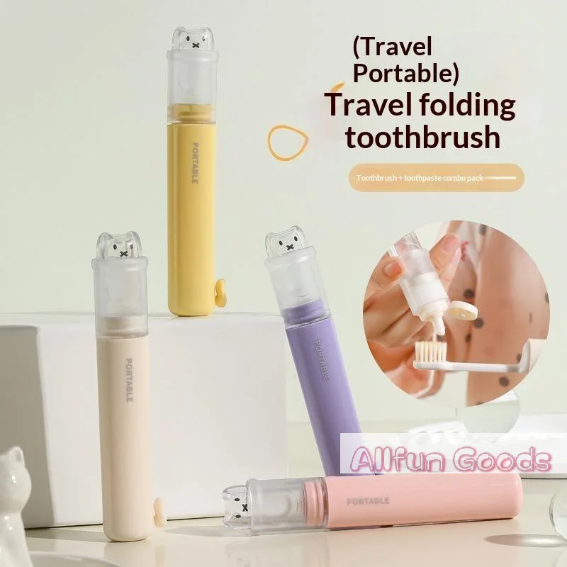 1 Piece - Convenient Toothbrush Travel Container, 2-in-1 Folding Toothbrush Set - Small And Convenient - Essential For Business