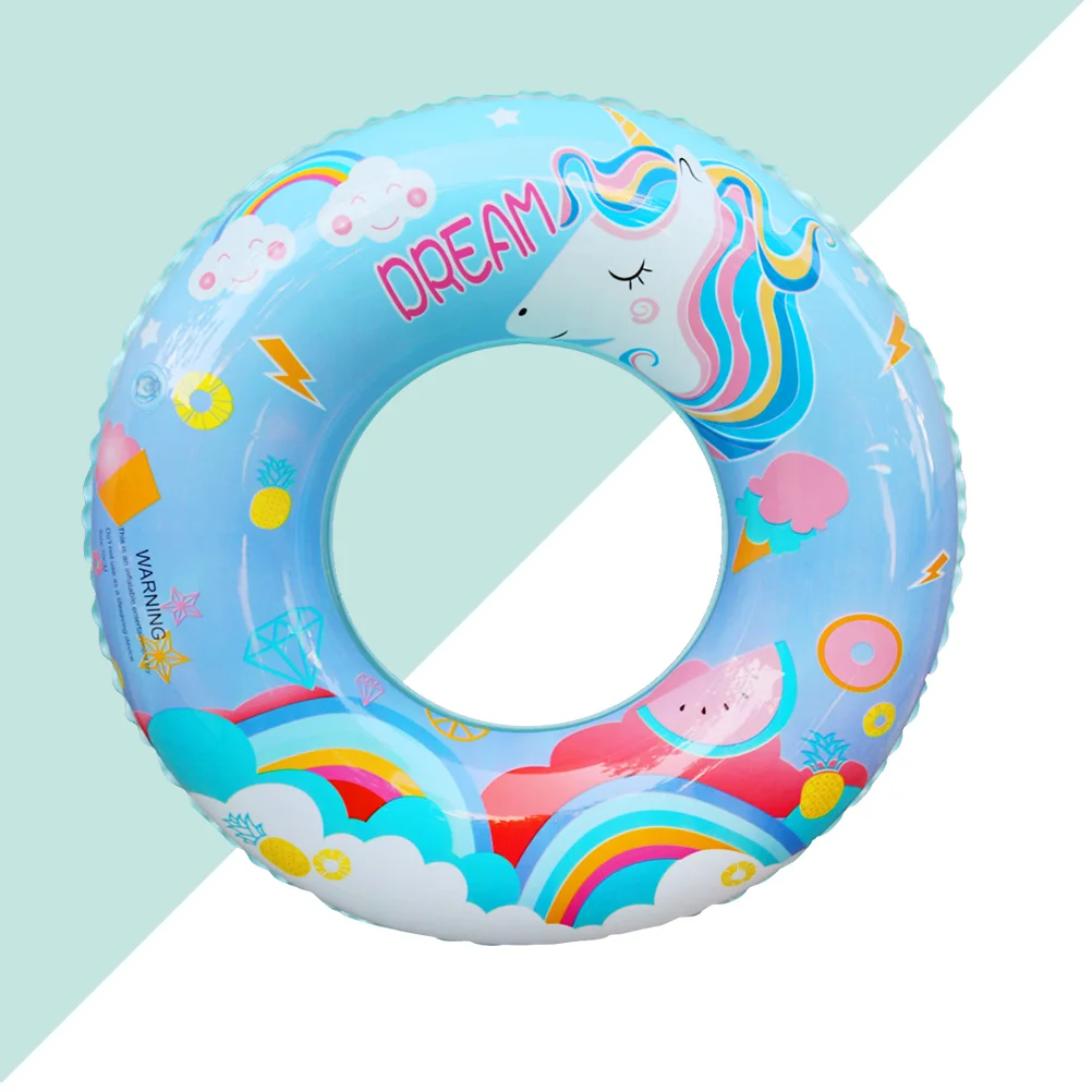 Unicorn Design Swim Ring Toy Inflatable Swimming Kids Float Water Floats for Children