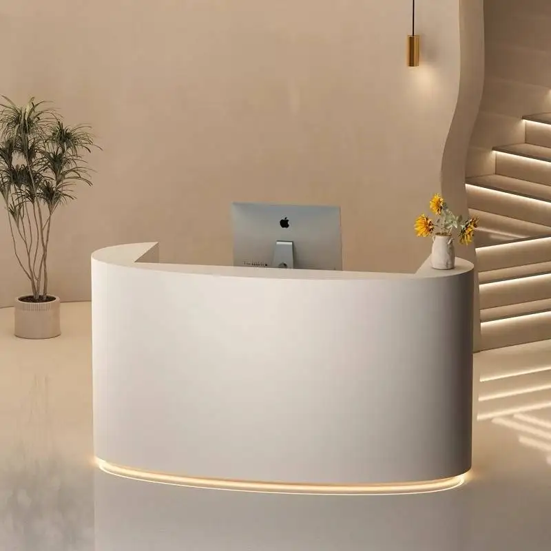 تصميم مكاتب الاستقبال للتخزين ديكور رخيص مكاتب الاستقبال الفاخرة الحديثة الصغيرة البيضاء الكلاسيكية الخشب أثاث الاستقبال Mostrador