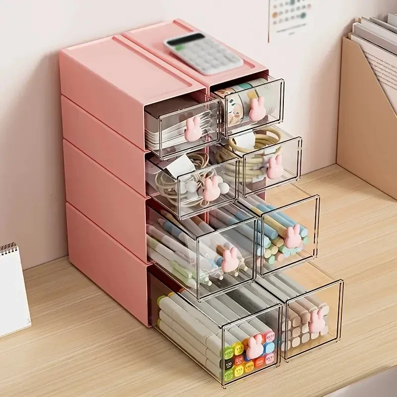 Drawer Style Organizers Small Pen Holder Desk Organizing Stationery Organizer Office Plastic Boxes Accessories School Supplies