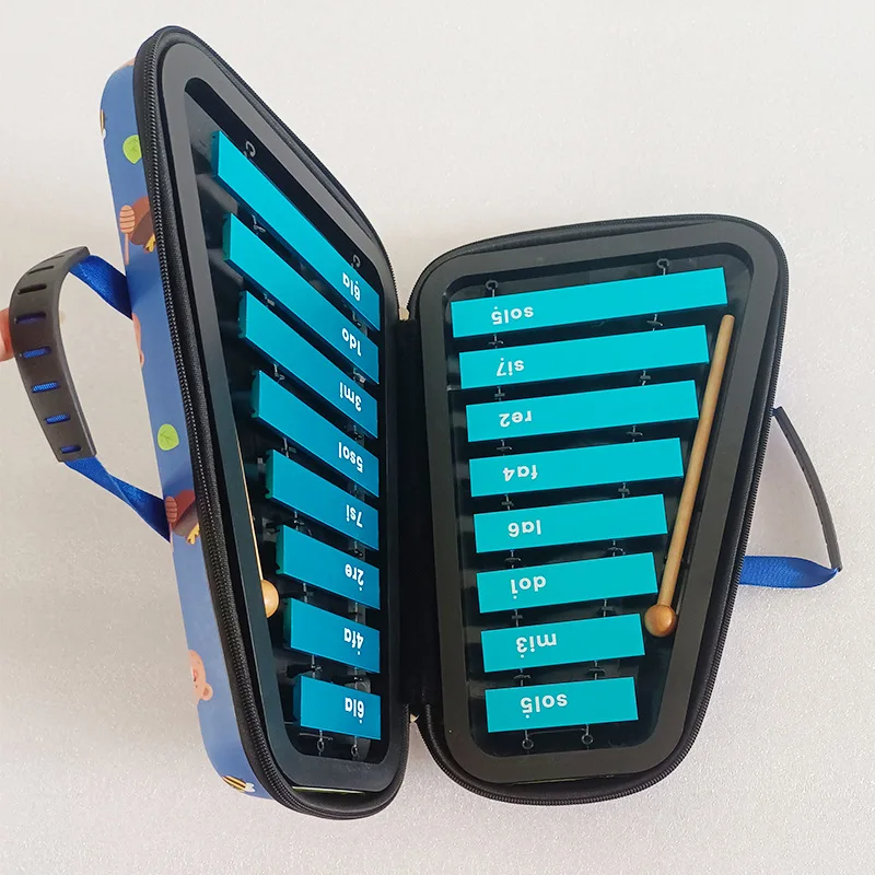 

Children Glockenspiel Xylophone 16 Notes Xylophone with Box School Metal Vibraphone Aluminum Meditation Portable Orff Percussion