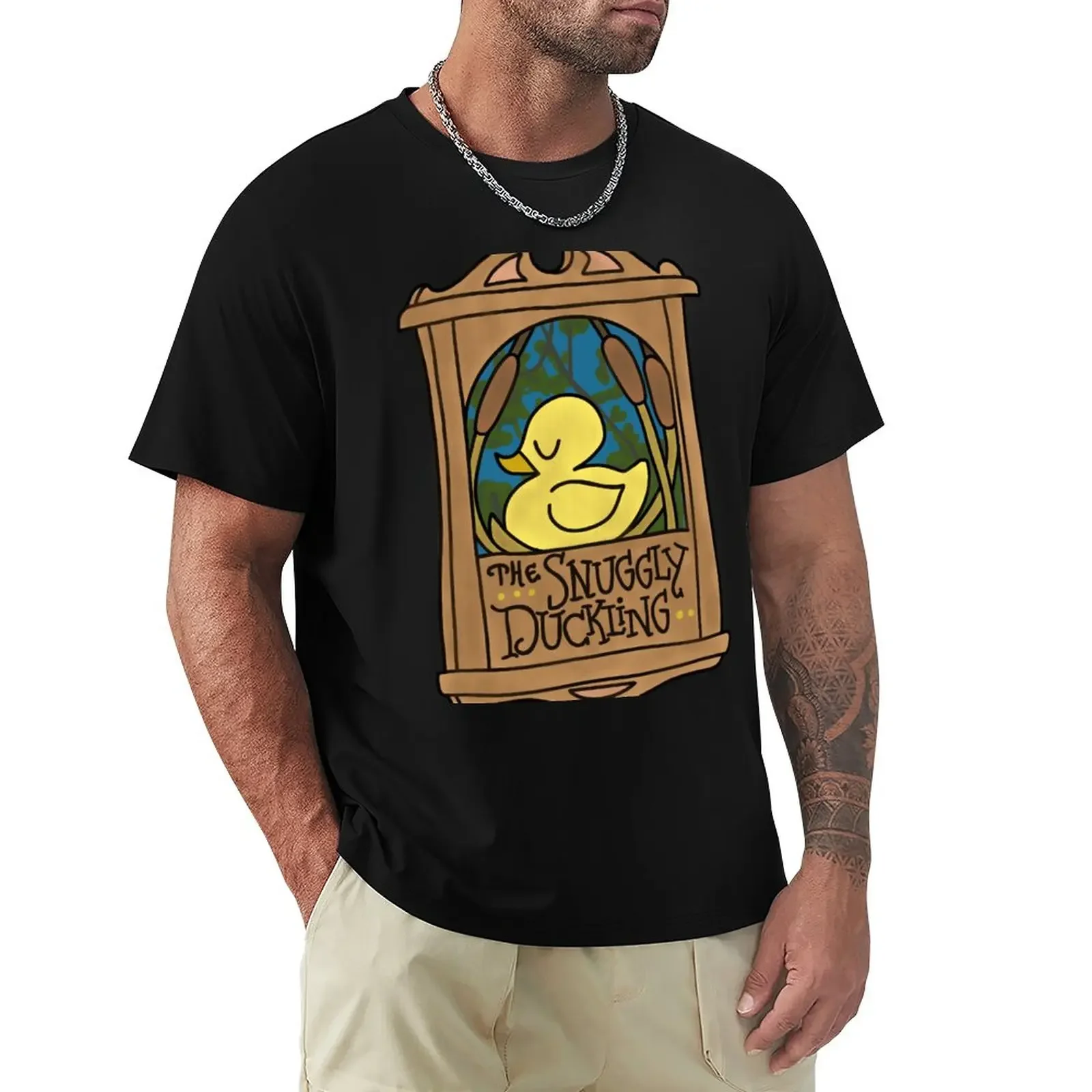 snuggly duckling Sticker T-Shirt graphics blacks shirts graphic tees t shirt men tops Unisex Summer Short Sleeve