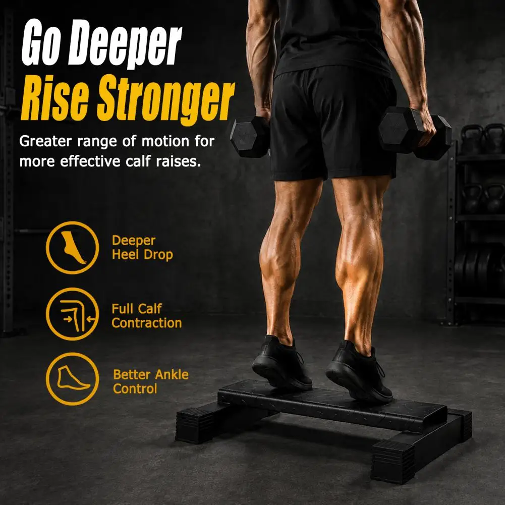 Home Gym Calf Raise Bar, Solid Steel Anti-Slip Calf Raise Block for Standing Stretch & Squat Training, Supports Up to 300 lbs
