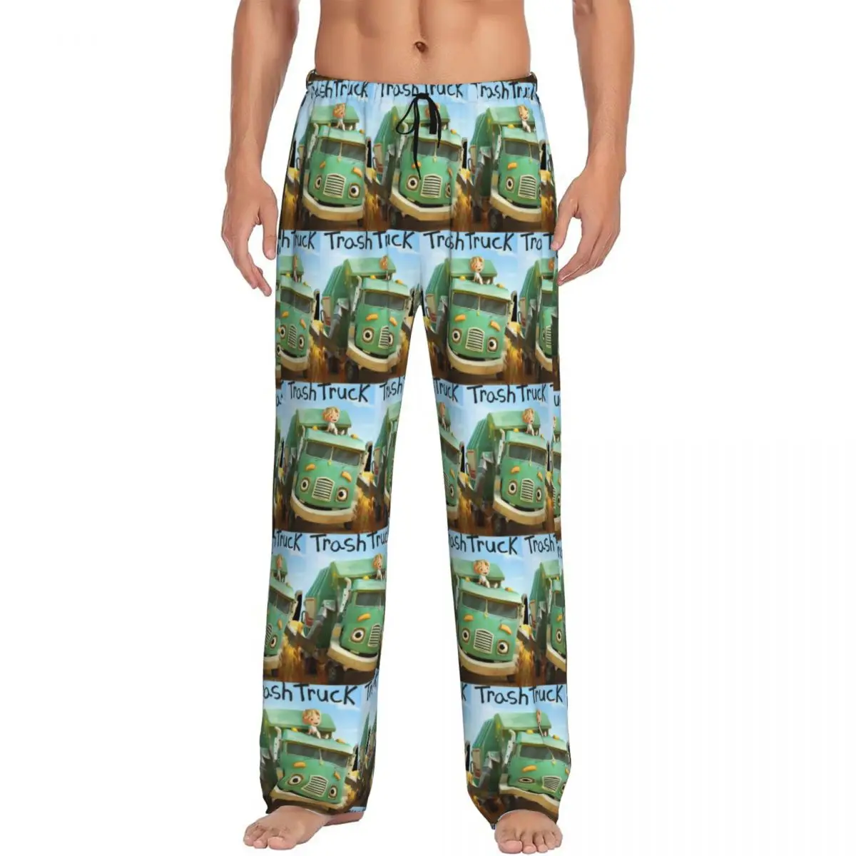 Custom Hank And Trash Truck Cartoon Pajama Pants Men Sleepwear Sleep Lounge Bottoms with Pockets