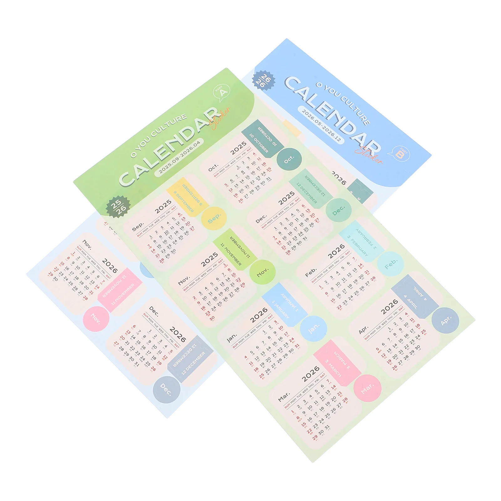 

2026 Monthly Calendar Stickers Planner Index Tabs Colorful Date Decorative Sheets For Diary Journal Schedule Organizer