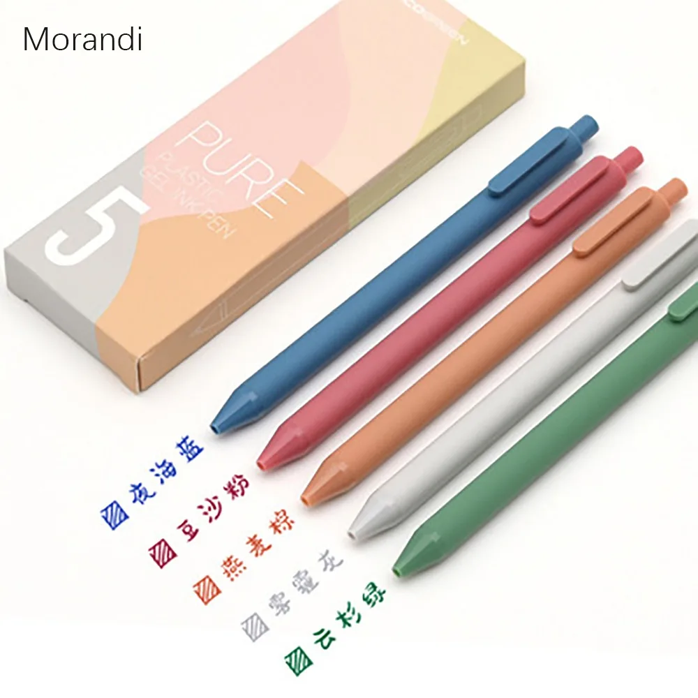 

5Pcs 0.5mm Colour Gel Pens Press Type Art Stationery Drawing Graffiti Pen Colorful Smooth Writing Students Writing Pen