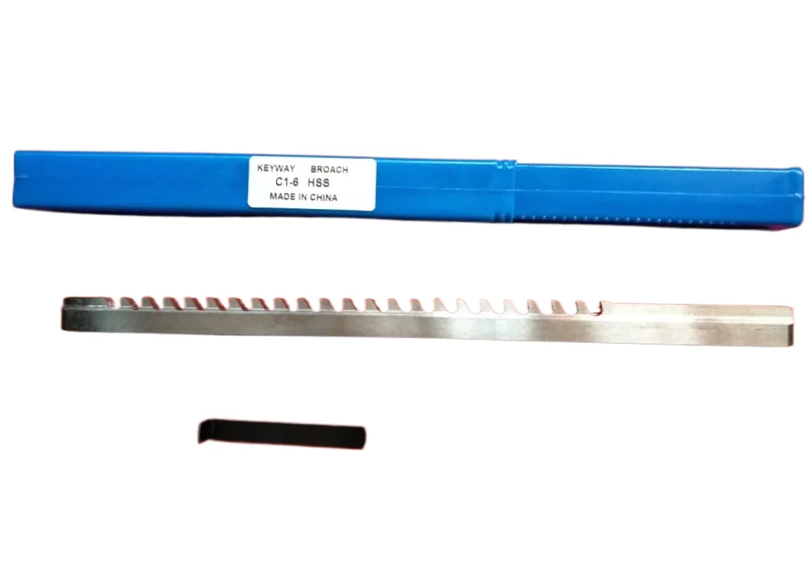 

6mm C1 Push-Type Keyway Broach Metric Size HSS Keyway + Shim Cutting Tool for CNC Router Metalworking