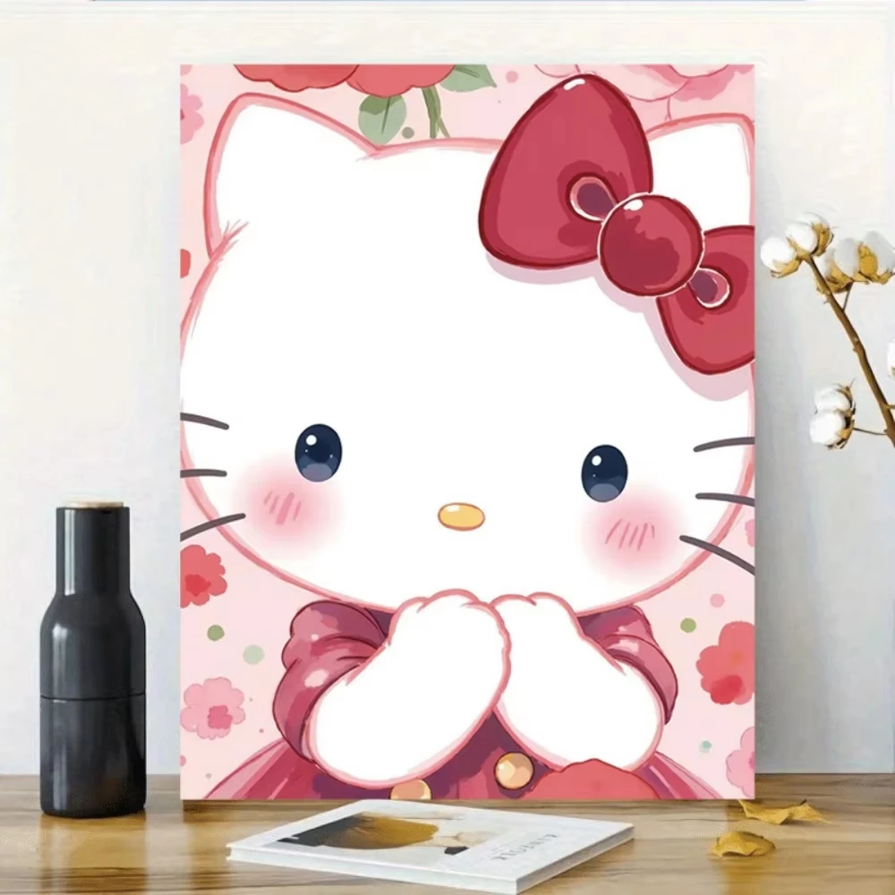 5D DIY Diamond Painting Kit Sanrio Hello Kitty Diamond Art Full Drill Rhinestone Mosaic Wall Decor Craft Kit Home Gift