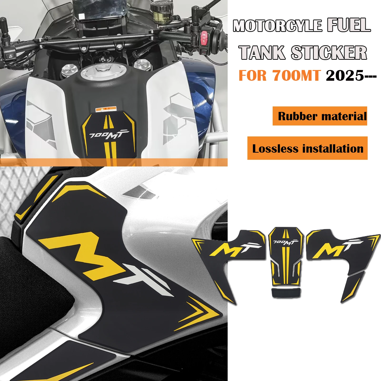 

For CFMOTO 700MT 2025 Fuel tank stickers Motorcycle fuel tank pads Fuel tank traction pads Anti slip side fuel tank sticker