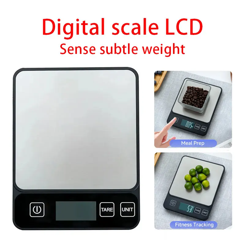 

Food Scale 10 Kilograms Digital Kitchen Scale Grams and Ounces 1G Precise Scale Easy to Clean Stainless Steel
