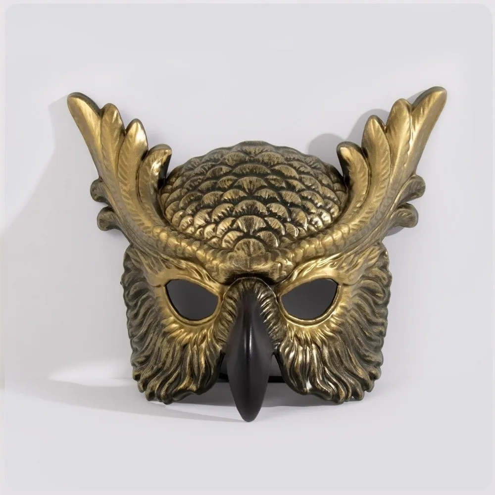 Head Mask Realistic Design Owl Mask PP Material Bird Mask Full Face Mask Scary Style Prom Mask Halloween Costume Mask Mardi Gras