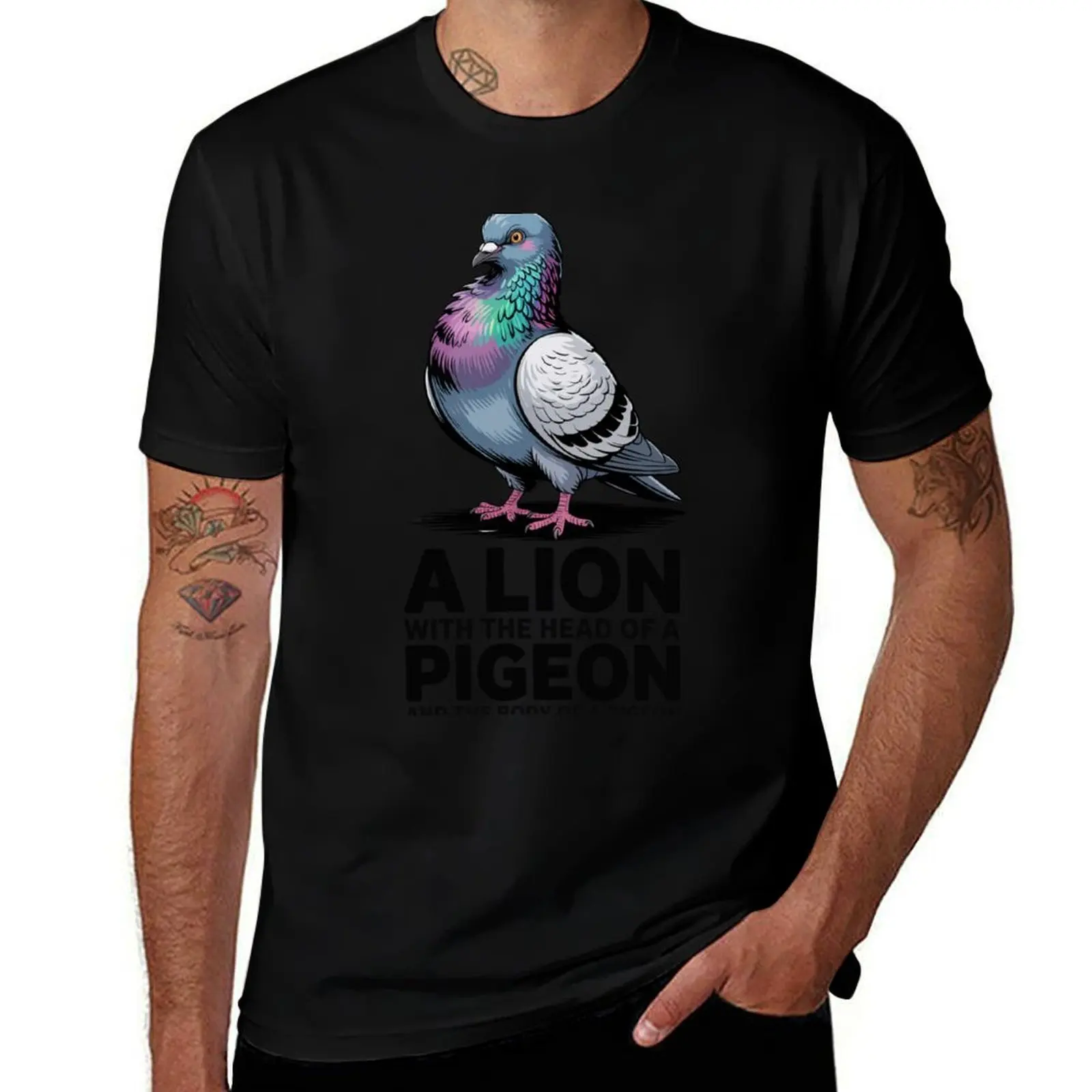 

Funny Pigeon Lion Hybrid Meme - A Lion With the Head of a Pigeon T-Shirt vintage graphic tee Men's t-shirts