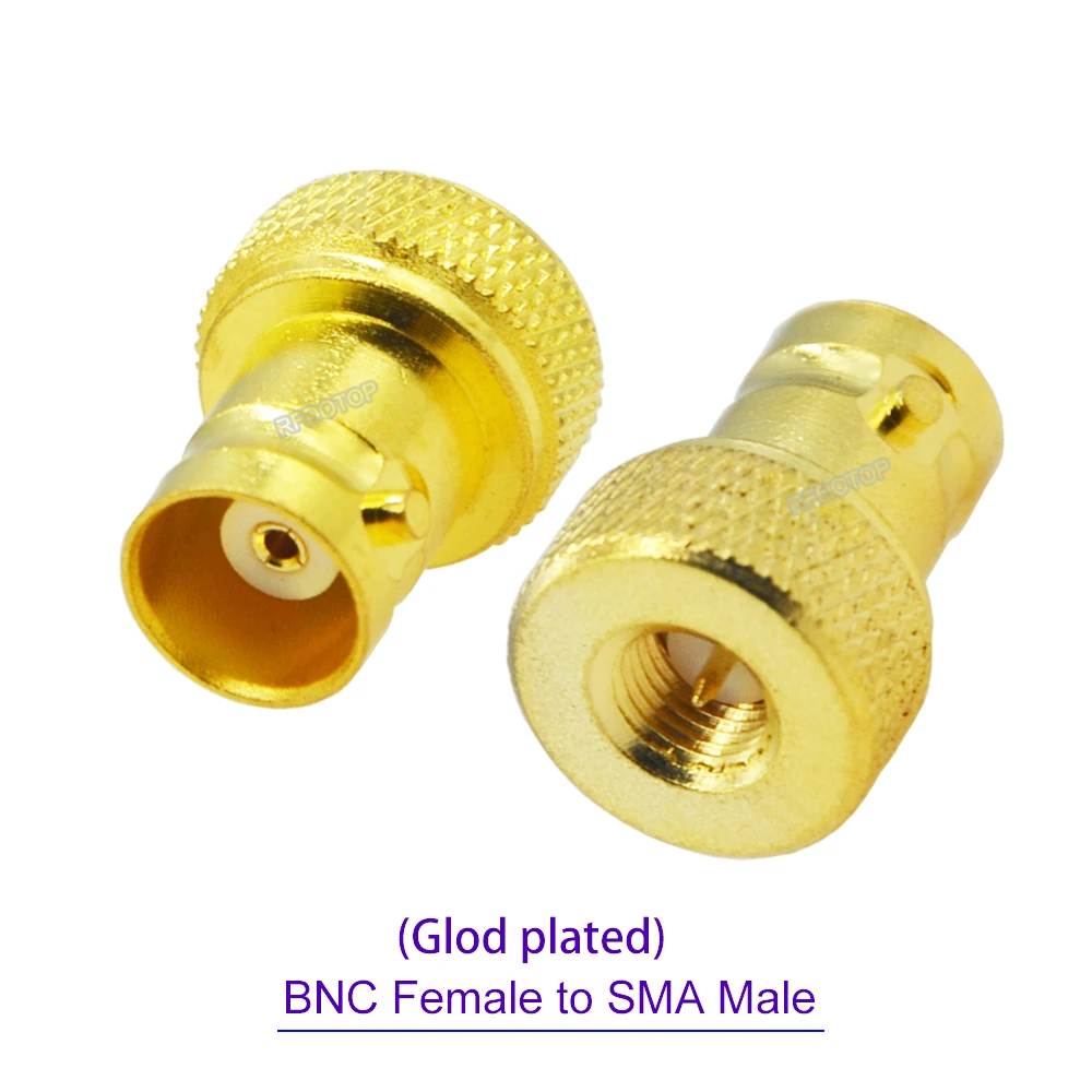 2Pcs/Lot BNC to SMA Adapter Antenna Nickel Plated/Gold Plated Straight Coaxial RF Connector for Vertex Icom Kenwood 50ohm