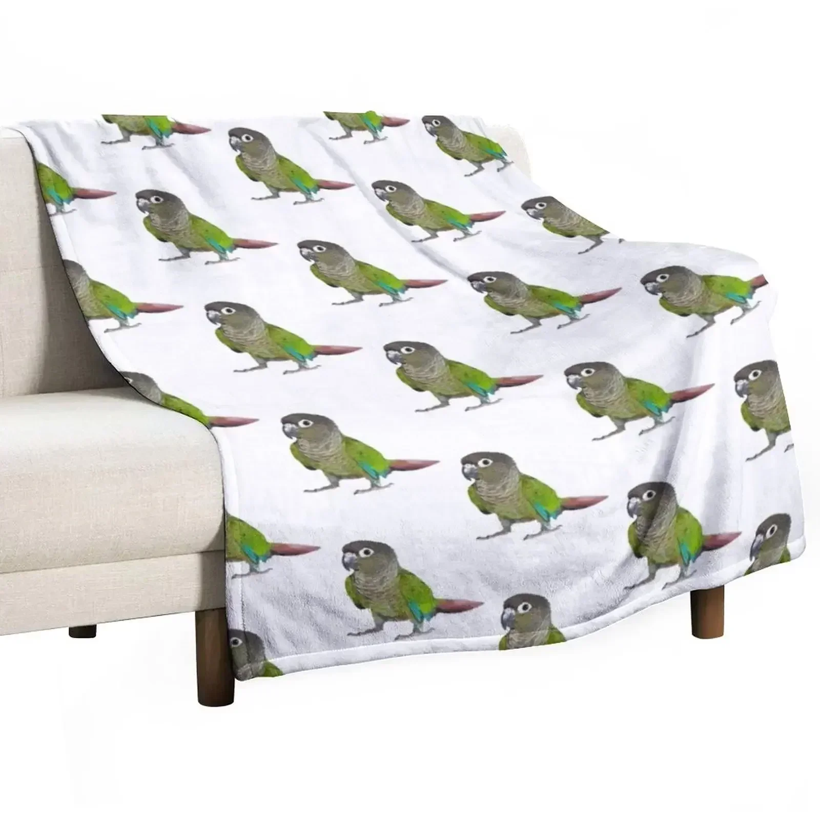 green-cheeked Conure Throw Blanket Shaggy Sofa Throw Blankets