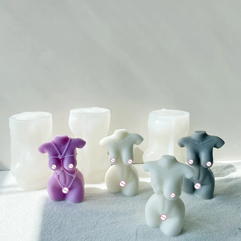 

3D Simulation Female Body Statue Silicone Mold DIY Handmade Candle Plaster Resin Soap Mold Home Decor Making Supplies