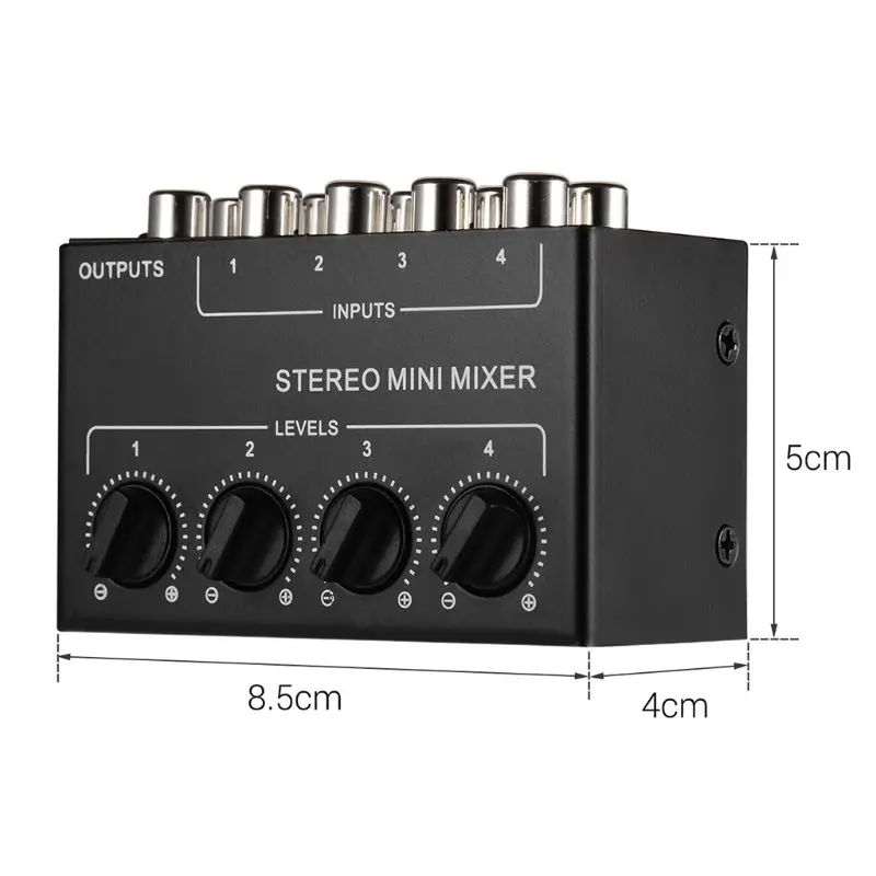 CX400 Mini Mixer stereo passivo Rca Mixer passivo a 4 canali Mixer piccolo per KTV Home Stage Musica stereo Drop Shipping