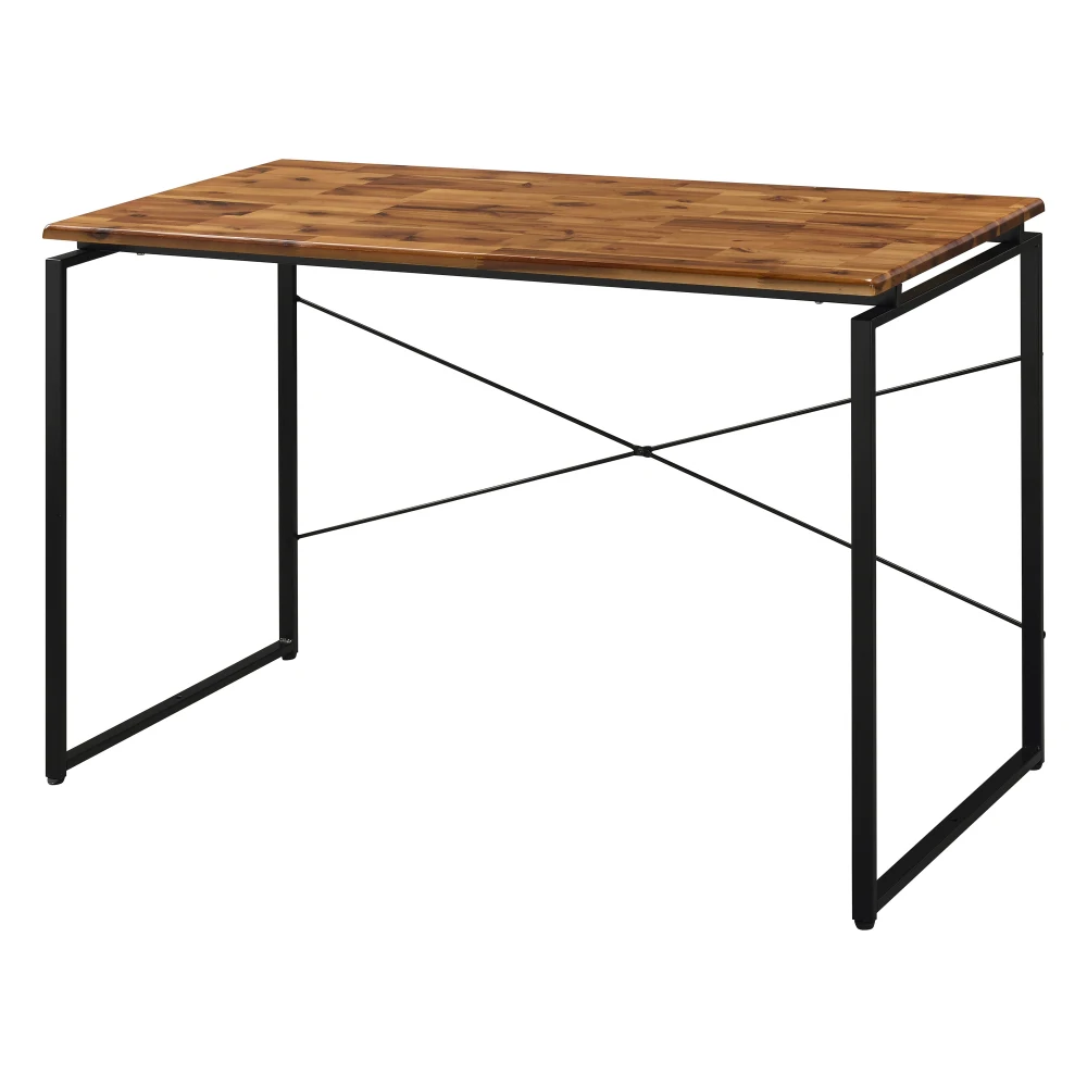 

Oak and Black Writing Desk with Metal Sled Base