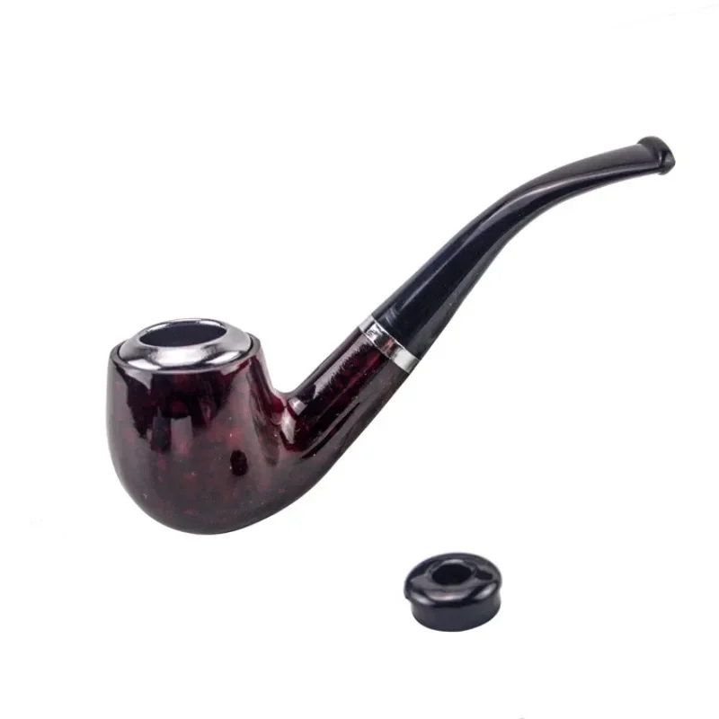 Ebony Wood Pipes for Smoking Bent Type Pipe Accessory Carving Pipes Smoke Tobacco Cigarette Acrylic Holder Oil Burner Pipe