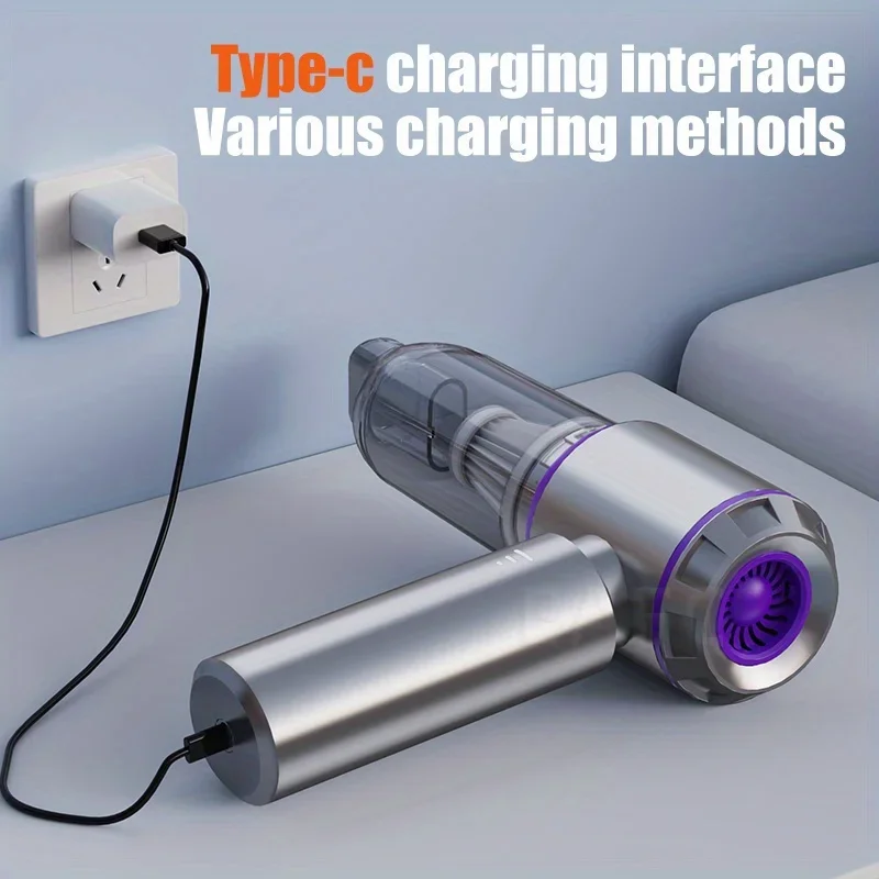 Portable Cordless Handheld Vacuum Cleaner 13000Pa Car Vacuum With Brushless Motor, 4 In 1 For Keyboard, Home, Pet And Car
