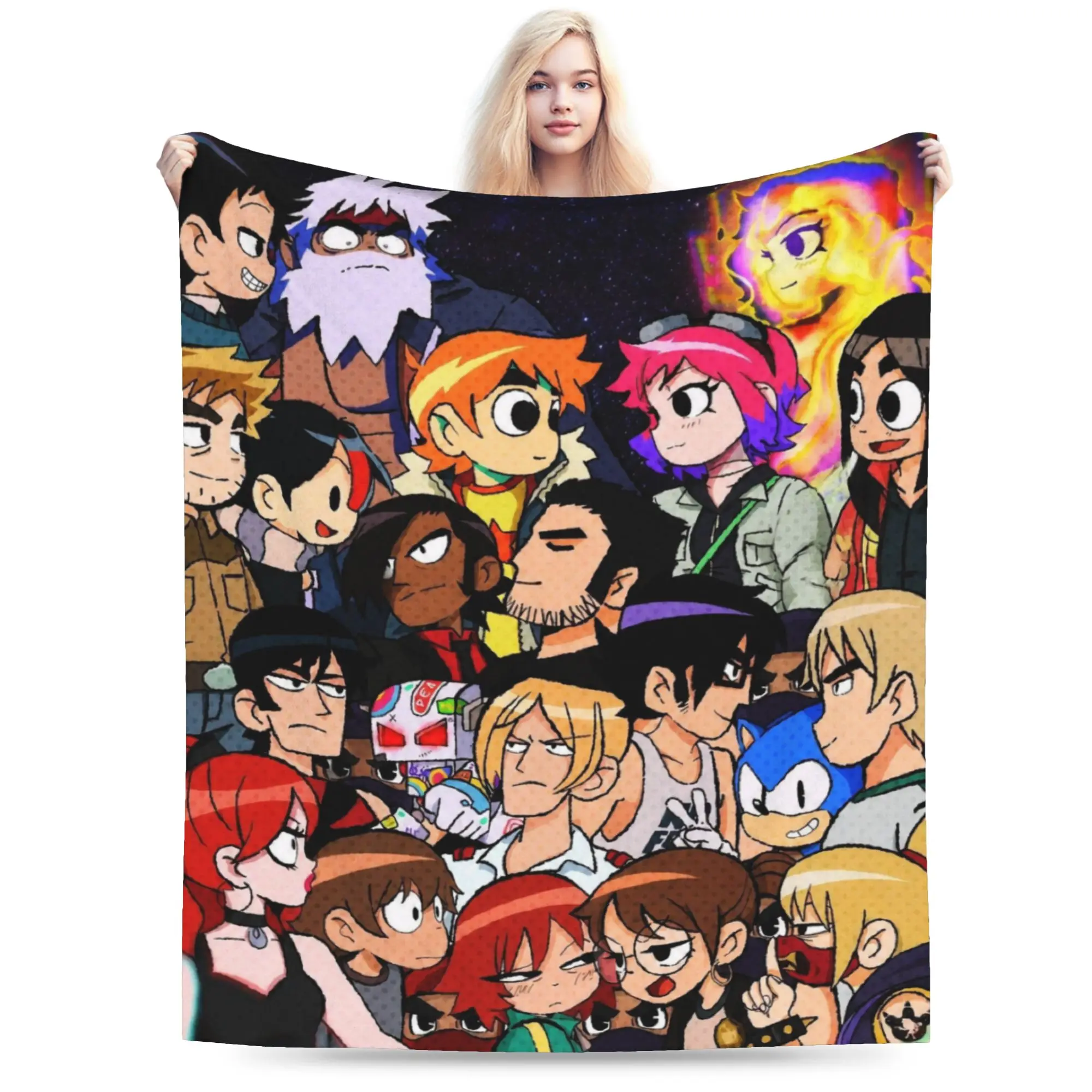 Scott Pilgrim vs. the World Merch Blanket Super Soft Fleece  Throw Blankets Relax Plush Thin Quilt