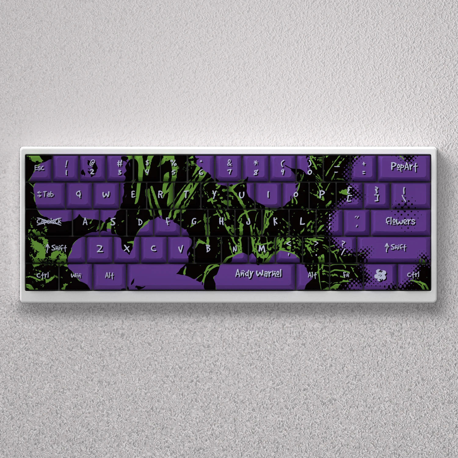 Flowers Keycaps 73 Keys PBT Dye Sublimation Cherry Height Grey Purple Anime for 60% 65% 68% Mechanical Keyboard GK61 AKKO FUN60