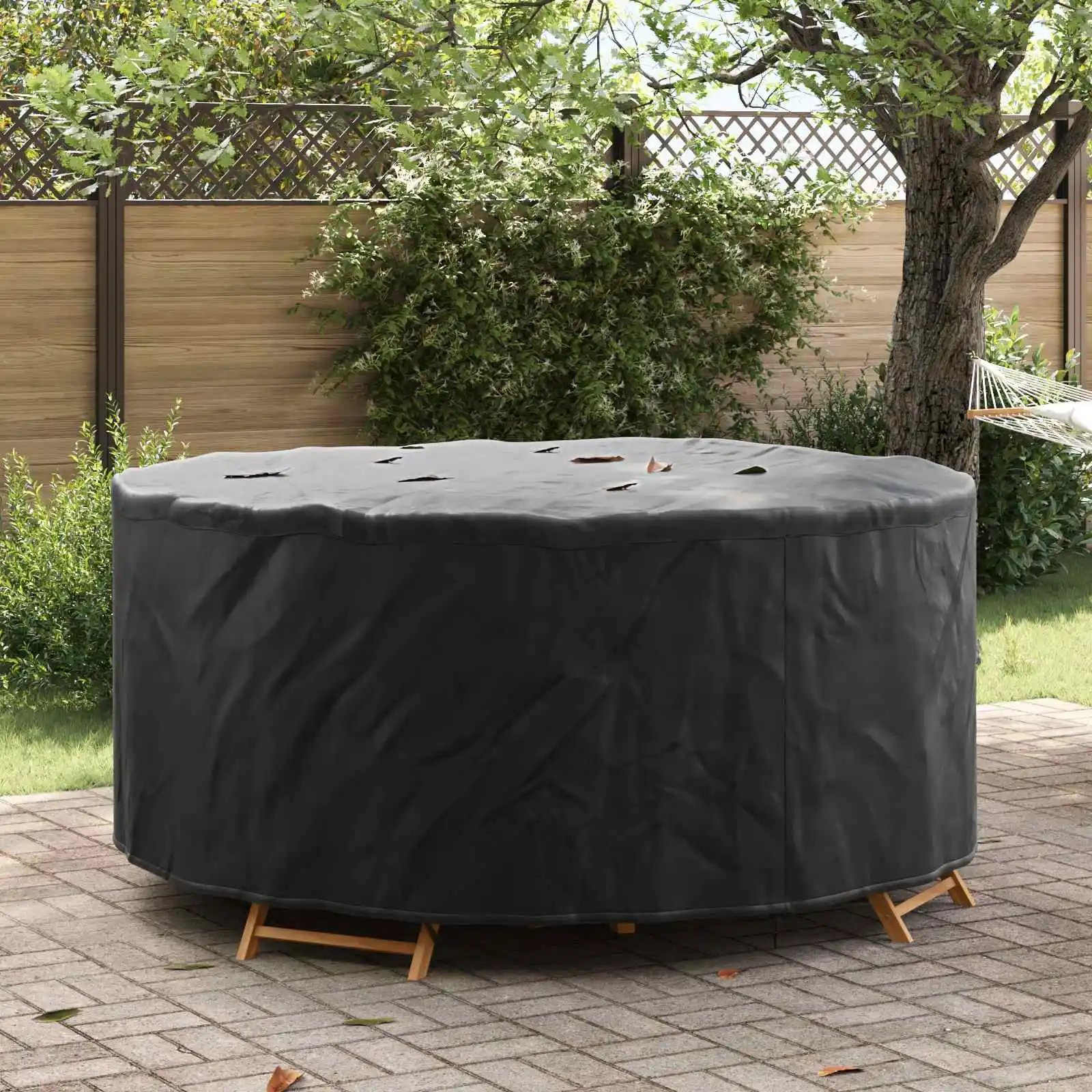 Housse de protection pour meubles d'extérieur, noire, 200 x 200 x 105 cm, tissu Oxford 210D, imperméable, résistante aux intempéries, aux UV et à la poussière