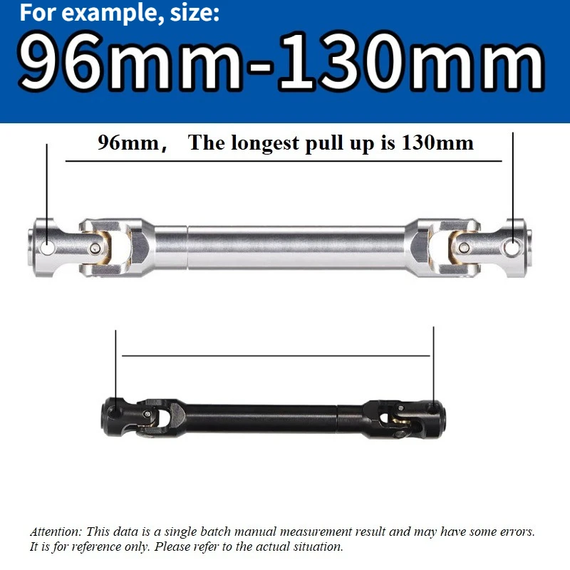 Internal Spline Metal Drive Shaft Universal Joint Driveshaft For Crawler Accessory 60~175mm